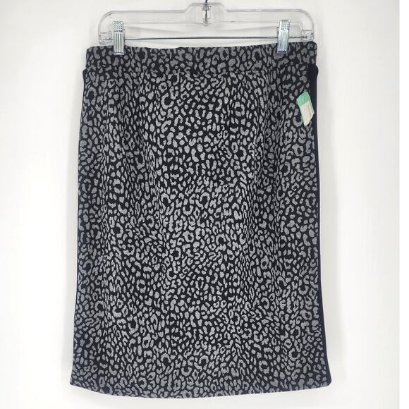 41 Hawthorn Gray Leopard Knit Pencil Skirt  Size Large - Picture 2 of 8